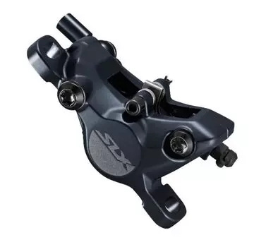 Калипер велосипедный Shimano SLX M7100, гидравлика, post mount, колодки J04C, с кулером, без адаптера, IBRM7100MPMF