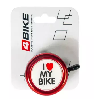 Велозвонок 4BIKE BB3202-Red, алюминий, пластик, D-54 мм, красный, ARV100034