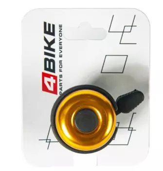 Велозвонок 4BIKE BB3207, алюминий, пластик, D-40 мм, золотистый, ARV100032