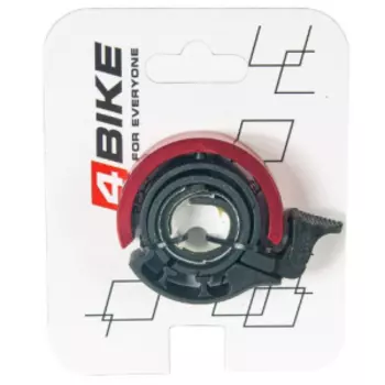 Велозвонок 4BIKE BB3213L-Red, ''Кольцо'', алюминий, плаcтик, D-46 мм, красный, ARV100014
