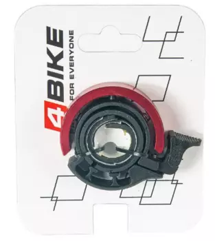 Велозвонок 4BIKE BB3213L-Red, ''Кольцо'', алюминий, плаcтик, D-46 мм, красный, ARV100014
