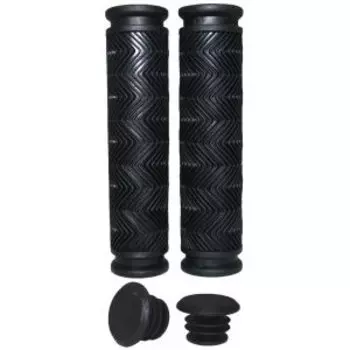 Грипсы Vinca Sport, резиновые, с заглушками, 120 мм, индивидуальная упаковка Vinca Sport, черные, H-G 37 black