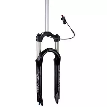 Вилка велосипедная RST TITAN AIR15 TRL, 26"х 28,6 - 1,5", воздушно-масляная, 140мм,D, черная, 1-0099