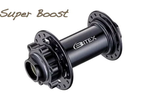 Втулка Bitex для MTB BOOST, передняя, под сквозную ось 20 мм, ширина 110 мм, 32 спицы, черная, BX213F32H-20-110BK