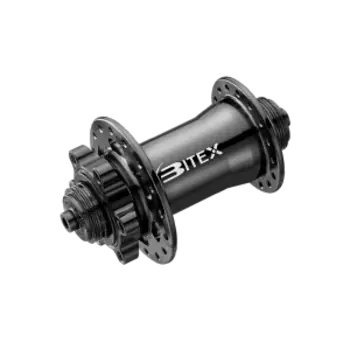 Втулка Bitex для MTB, передняя, под сквозную ось 15 мм, ширина 100 мм, 32 спицы, черная, BX207F32H-15-100BK