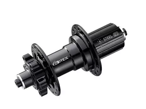 Втулка Bitex для MTB со стальным барабаном Shimano Micro Spline, задняя, под ось 12 мм. BX207R32H-12-142BK_STMS