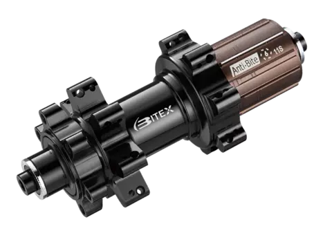 Втулка Bitex, для MTB, задняя, под сквозную ось 12 мм, ширина 142 мм, 28 спиц, черный, BX401R28H-12-142BK_ShST