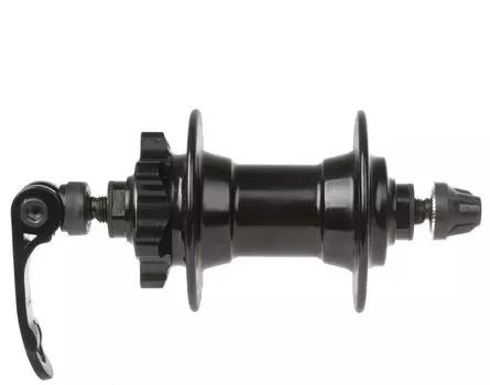 Втулка велосипедная M-Wave, передняя, 32H, под дисковый тормоз, с эксцентриком, чёрная, 00-180250