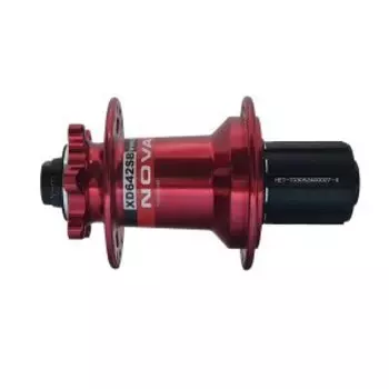 Втулка велосипедная задняя NOVATEC, 32H/14G, 12X130мм, красная, XD642SB/A-X12-A