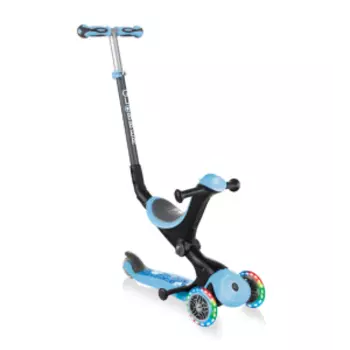 Самокат-трансформер Globber GO UP DELUXE FANTASY LIGHTS, складной, трехколесный, детский, пастельно-голубой