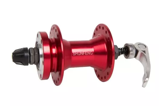 Втулка велосипедная SHUNFENG, передняя, под диск, алюминий, на эксцентрике, 36 Н, красная, SF-A210F red