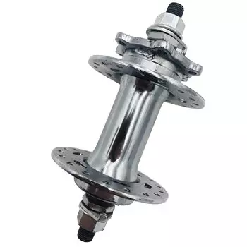 Втулка велосипедная Stels AE-806FD, передняя, 36H, 3/8"х100х140 мм, под диск, на гайках, сталь, серебристый, 130242
