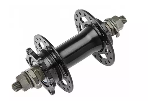 Втулка велосипедная Stels AE-806FD, передняя, 36H, 3/8"х100х140 мм, под диск, на гайках, сталь, чёрный, 130238
