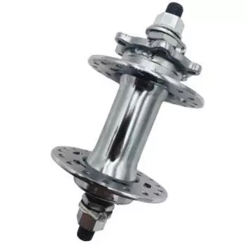 Втулка велосипедная Stels AE-806FD, передняя, 36H, 3/8"х100х140 мм, под диск, на гайках, сталь, серебристый, 130242