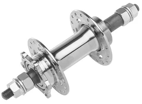 Втулка велосипедная Stels AE-806RD, задняя, 32H 3/8"х135х175 мм, под трещотку, под диск, на гайках, серебристый, 130241