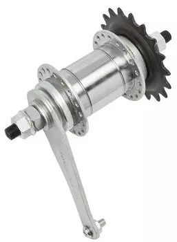 Втулка велосипедная SUPERWIN KCB-05, задняя, 36H, 1скорость, тормозная, сталь, хромированная, 130235