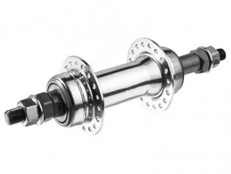 Втулка велосипедная TBS, задняя, под трещотку, 32H, на гайках, серебро, SF-HB03R