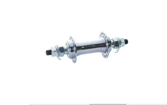 Втулка велосипедная TRIX, передняя, сталь, под V-br, на гайках, под усиленную спицу, хромированная, 16 F-10G silver