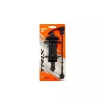 Втулка велосипедная TRIX, задняя, алюминиевая, под диск 6 болтов, под трещотку, черный, A208RQ black-инд.упак.