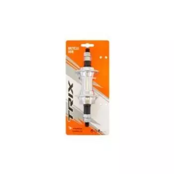 Втулка велосипедная TRIX задняя, алюминий, под V-br, под трещотку, на гайках, серебристая, A201R-инд.упак.