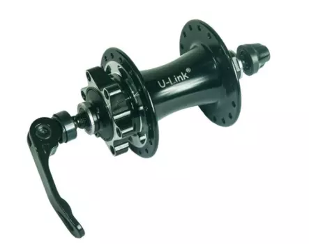 Втулка велосипедная U-Link GL-B44F, передняя, под диск, на 32 спицы, OLD 100 мм, чёрный, GL-B44F-QS-