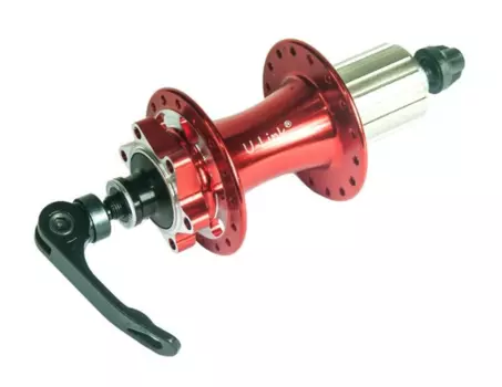 Втулка велосипедная U-Link GL-B44R, задняя, под диск, под кассету, 32Н, OLD 135 мм, красный, GL-B44R-QS-32RED