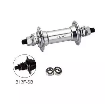 Втулка велосипедная U-Link, передняя, промподшипник, на гайках, 36 Н, серебристый, GL-B13F-SB