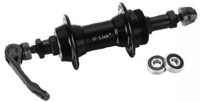 Втулка велосипедная U-Link, задняя, алюминий, 36H, на эксцентрике, под трещотку, чёрный, GB 13R QS black 36H