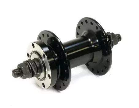 Втулка велосипедная WANG ZHEN, передняя, под диск, на гайках, 36 Н, ось 3/8''х100x140 мм, черный, WZ-A208F (A225F) black