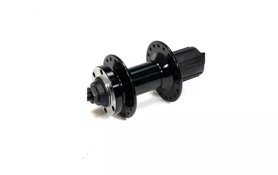 Втулка велосипедная WZ задняя, под диск, под кассету 8/10 скоростей, на гайке, промподшипники, черная, WZ-A282RB black