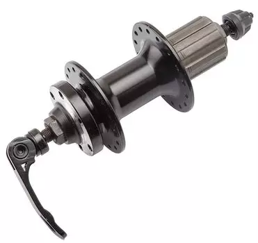 Втулка WZ задняя, алюминиевая, под диск 6 болтов, под кассету 8/10, на эксцентрике, 32, черная, WZ-A282RQ black-32