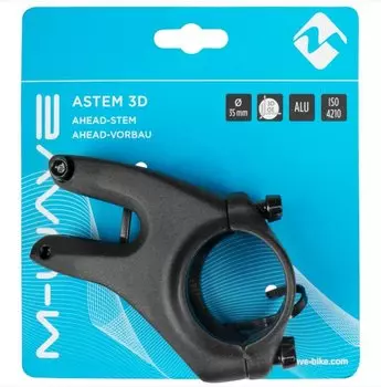 Вынос M-Wave нерегул. 1 1/8" 50мм/-12` д/руля 35мм алюм. кован. 3D forged, на блистере, анодир. черный, 5-40432