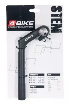 Вынос руля велосипедный 4BIKE HS-C80, алюминий, длина 80, угол +30°, диаметр 25.4 мм, ARV000168