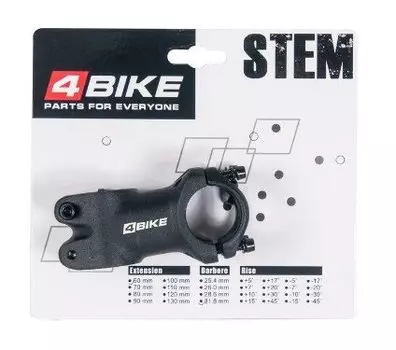 Вынос руля велосипедный 4BIKE TDS-C342, алюминий, длина 60, угол +3°, диаметр 31.8 мм, ARV000163