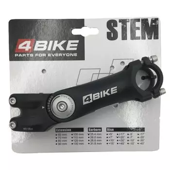 Вынос руля велосипедный 4BIKE TDS-D299N, алюминий, длина 125, угол 0-60°, диаметр 25.4 мм, ARV-ST-D299N-1256025B