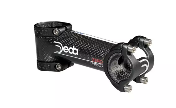 Вынос руля велосипедный Deda ZERONERO, 130 мм, карбон 3K, титановые болты, черный, DZERONERO130B