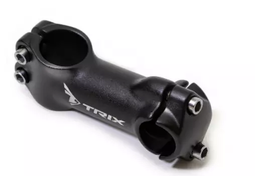 Вынос руля велосипедный TRIX, алюминий, для безрезьбовой вилки 1-1/8", под руль 25,4мм, 90мм, угол 7°, черный, JB-8706