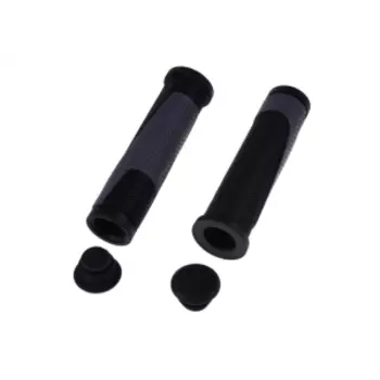 Грипсы велосипедные TRIX, резиновые, 130 мм,торцевые заглушки, черно-серые, HL-G305 black/grey