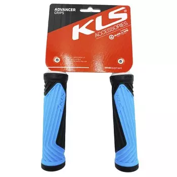 Грипсы велосипедные KELLYS KLS ADVANCER 2D 133мм, кратон/гель, с заглушками, Grips KLS ADVANCER 2D, blue 133 mm