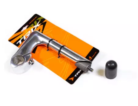 Вынос велосипедный TRIX, для резьбовой вилки 1", L:100 мм, угол-17°, серебристый, JB-8632F