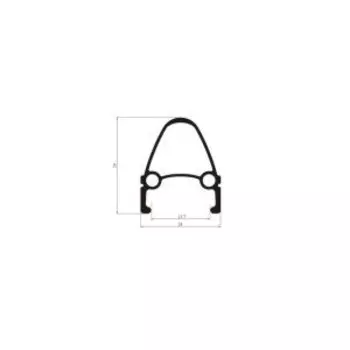 Обод велосипедный задний TRIX, 26", алюминиевый, двойной, стальная втулка на гайке, под диск, D-6 (26) black