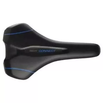 Седло велосипедное CONNECT UPRIGHT, искусственная кожа, пена, сталь, черный/синий, 120000020
