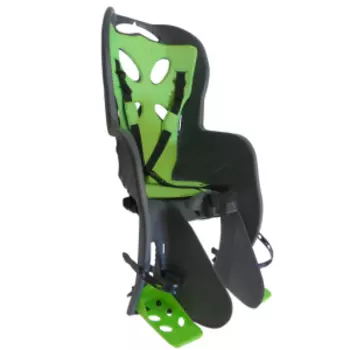 Детское велокресло NFUN CURIOSO DELUXE, на подседельный штырь, темно-серое с зеленой вставкой, до 22 кг, 01-100087