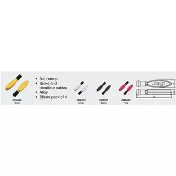 Заглушка троса Jagwire, установка без пласкогубцев, золотой, 4 шт., CHA069