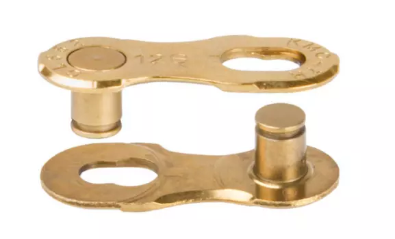 Замок для велосипедной цепи KMC, 10 скоростей, 2шт, золотой, 302310