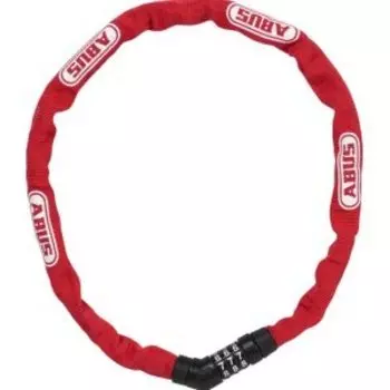 Замок вело ABUS цепь на коде 3х разр 4804C/75см RD STEEL-O-CHAIN 4мм, класс защиты 3/15 красный, 05-0072468