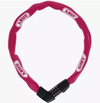 Замок вело ABUS, цепь на коде 4х разр 1385/75см cherry heart Tresor 6мм класс защиты 6/15 вишневый, 05-0088013