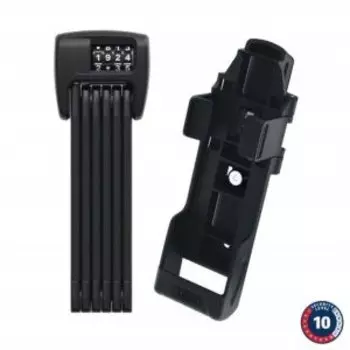 Замок вело ABUS складной кодовый 4х разр 6000C/90см BK SH BORDO Combo класс защиты 10/15 с крепленим, черный,05-0067599