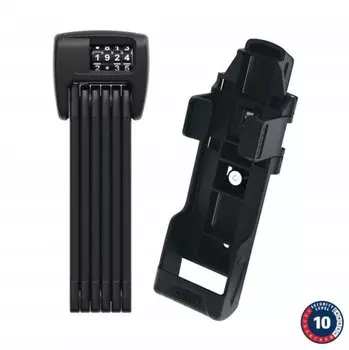Замок вело ABUS складной кодовый 4х разр 6000C/90см BK SH BORDO Combo класс защиты 10/15 с крепленим, черный,05-0067599