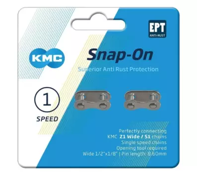 Замок велосипедной цепи KMC Z-410, 1 скорость, комплект 2 шт, блистер, FWD-DLZ410